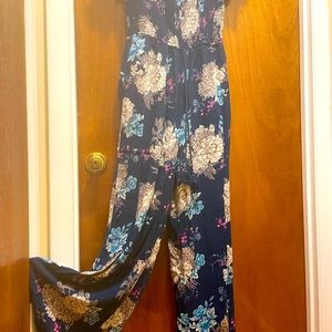 Blue floral Patterned jumpsuit